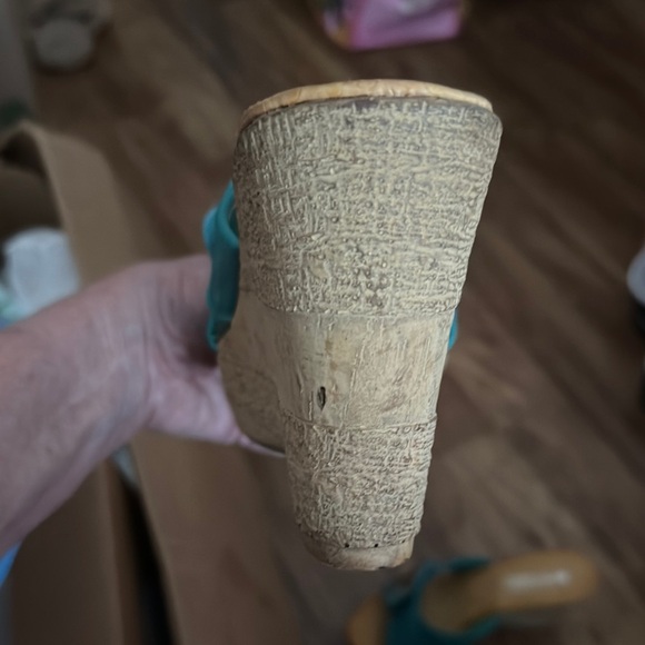 PATRIZIA by Spring Step Sz EU 39 Teal Sandals leather No tag never worn 4”heel - Picture 6 of 8